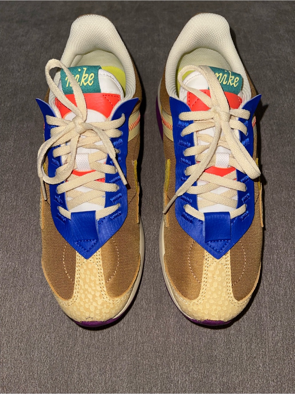Nike Kids Multicolor Retro Runner Sneakers - Blue/Tan/Yellow